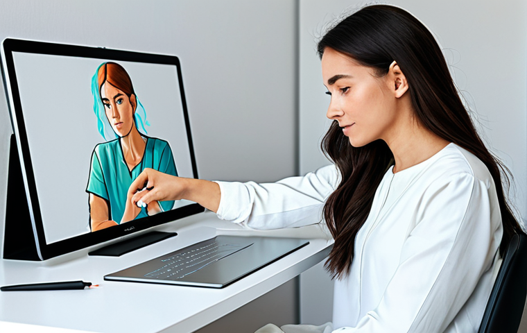 **
"A professional graphic designer in a modern, minimalist studio, fully clothed in stylish, modest attire, working on a digital painting on a Wacom tablet. The studio features clean lines, natural light, and a calming color palette. She has a focused and professional expression. Perfect anatomy, correct proportions, well-formed hands, proper finger count, natural pose. Safe for work, appropriate content, professional, family-friendly, high resolution, professional photography."
**