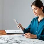 **

A professional character designer, fully clothed in modest attire, working on a digital tablet in a brightly lit studio. The studio is filled with sketches, reference materials, and design tools. Perfect anatomy, correct proportions, natural pose, professional workspace, safe for work, appropriate content, family-friendly.

**