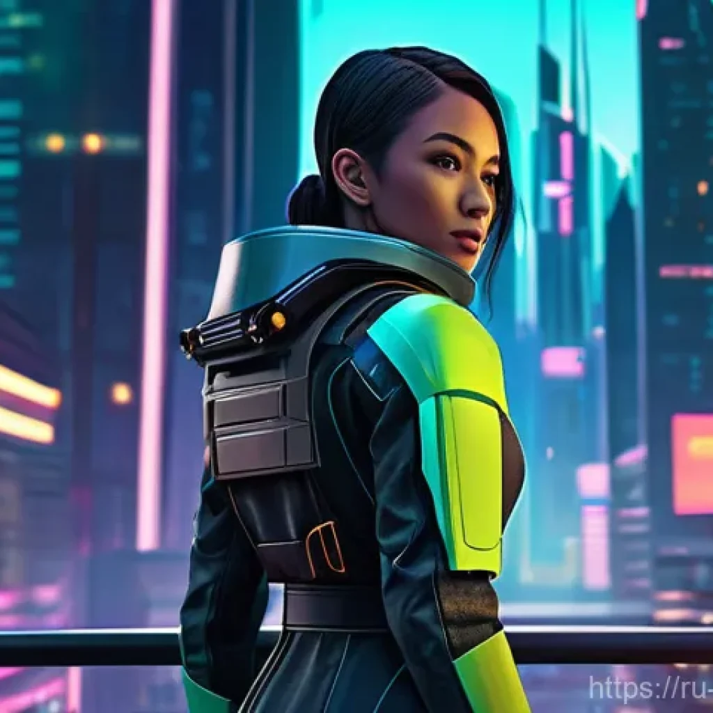 캐릭터디자인과 AI 기술의 융합 사례 - **Prompt 1: Futuristic Cyberpunk Explorer**
A female explorer, standing confidently amidst a glo...