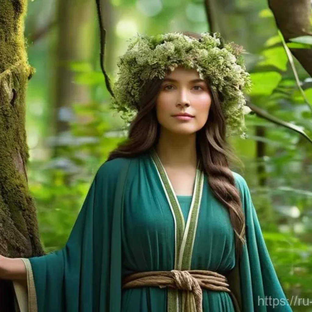 캐릭터디자인으로 팀 프로젝트 성공시키기 - **Prompt:** A whimsical, elderly female character, "The Forest Weaver," with a gentle, serene expres...