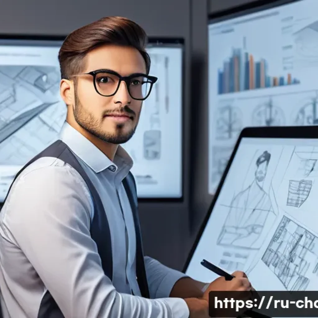 캐릭터디자인 자격증 취득 후 커리어 기회 - A confident young professional character designer in a modern animation studio environment, wearing ...