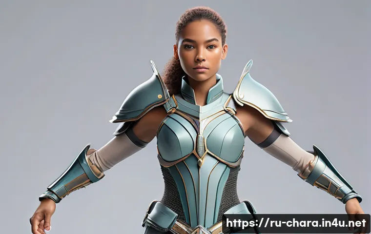 캐릭터디자인 자격증 필수 과목 심화 학습 - A highly detailed character design of a confident young adult female warrior with realistic anatomy ...