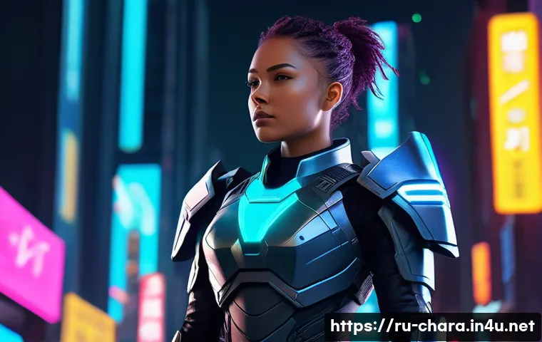 캐릭터디자인 업계의 현재와 미래 - A futuristic character design showcasing the fusion of traditional 2D digital painting and 3D modeli...