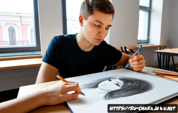 Home 17 캐릭터디자이너로 성장하는 멘토링 팁 - Photorealistic mentoring session in a bright Moscow creative studio, an experienced Russian characte...